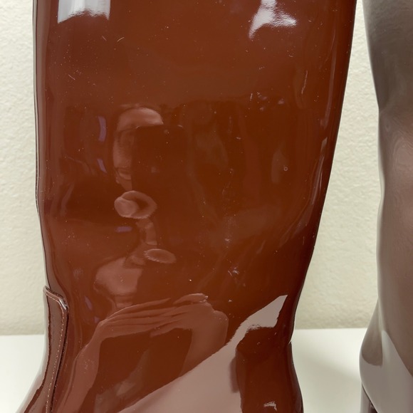 Loeffler Randall 35mm Indy Knee High Boot Chocolate Patent Leather Size 8 - Picture 10 of 16